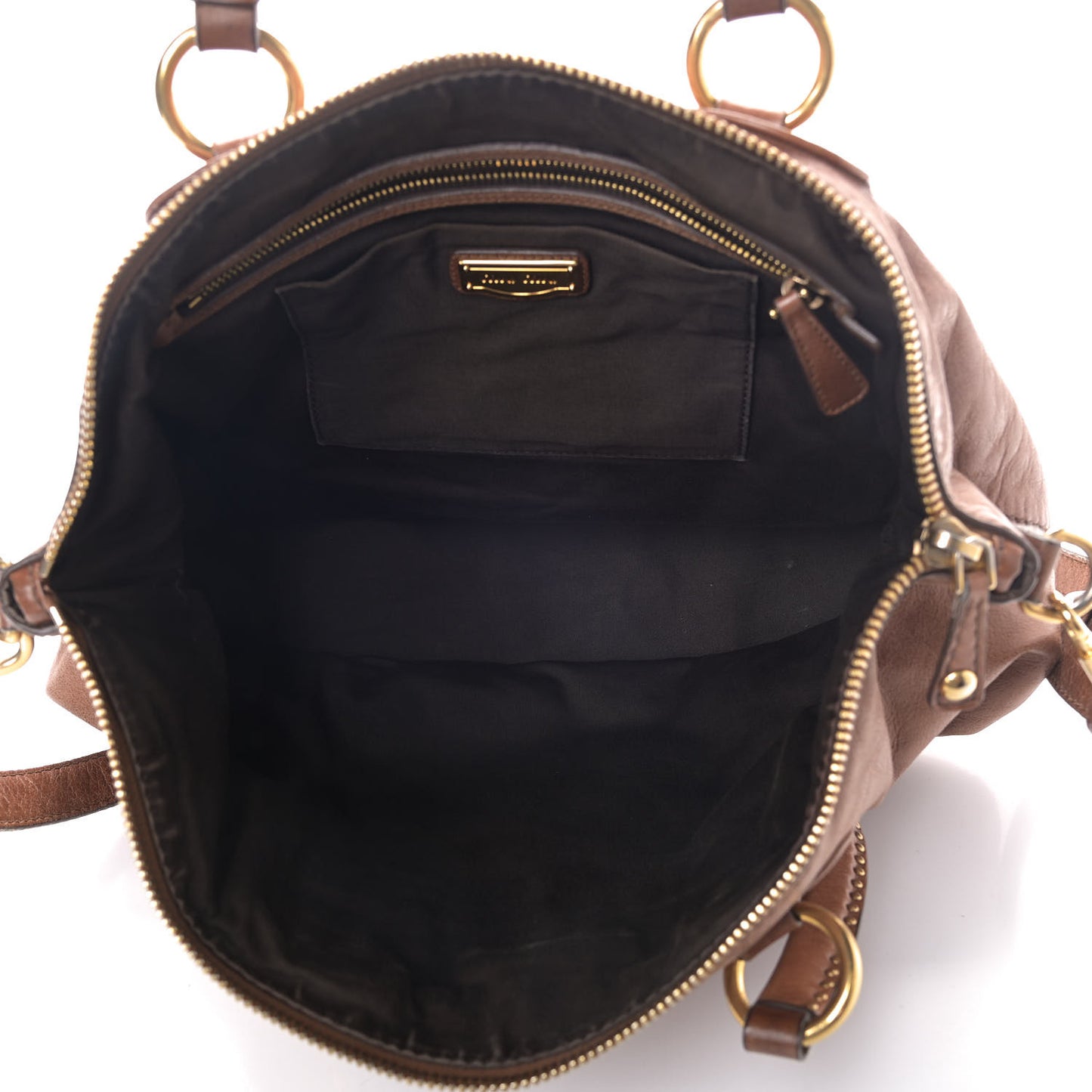 Vitello Lux Crystal Heart Charm Tote Beige