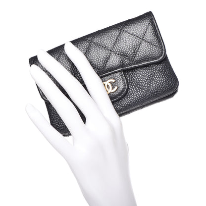 Chanel Caviar Quilted Zip Card Holder Black 2 of 12
