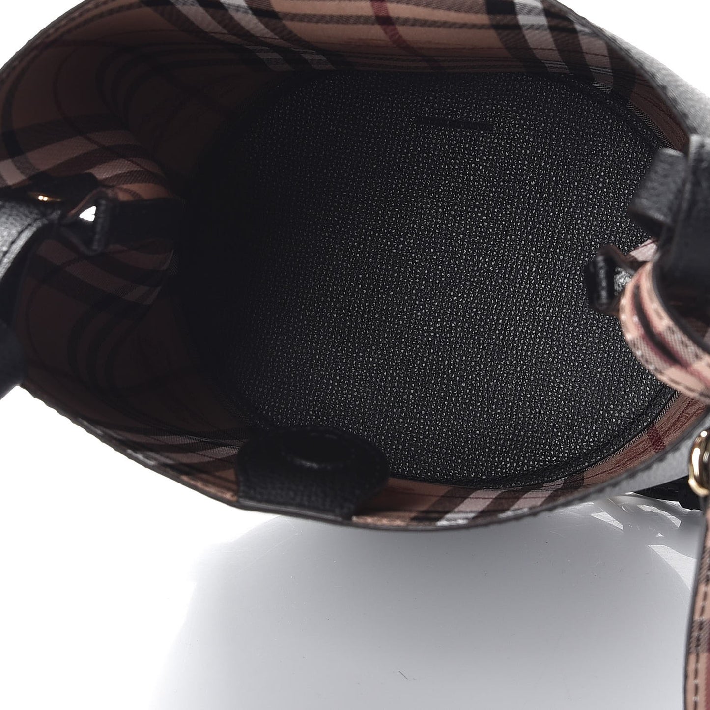 London Grainy Calfskin Small Lorne Bucket Crossbody Black