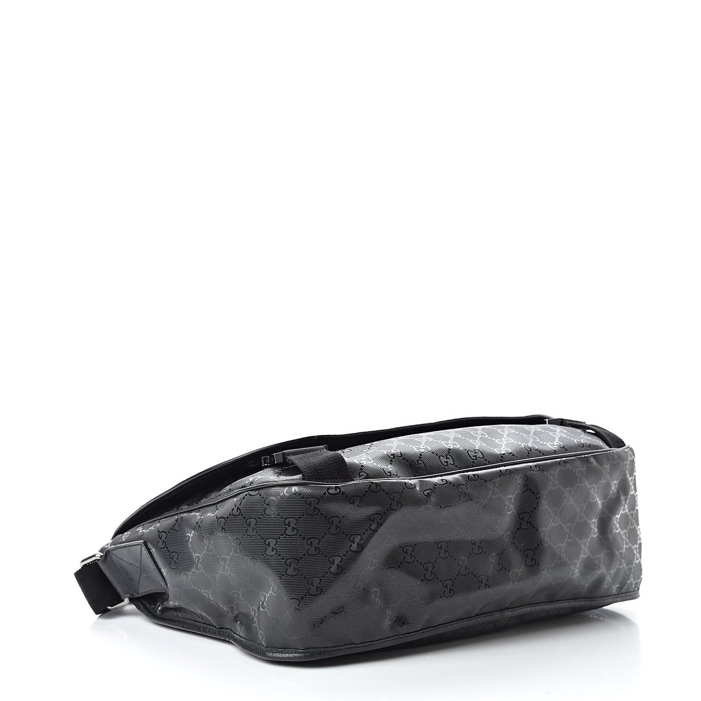 Imprime Monogram Large Double Buckle Flap Messenger Bag Black