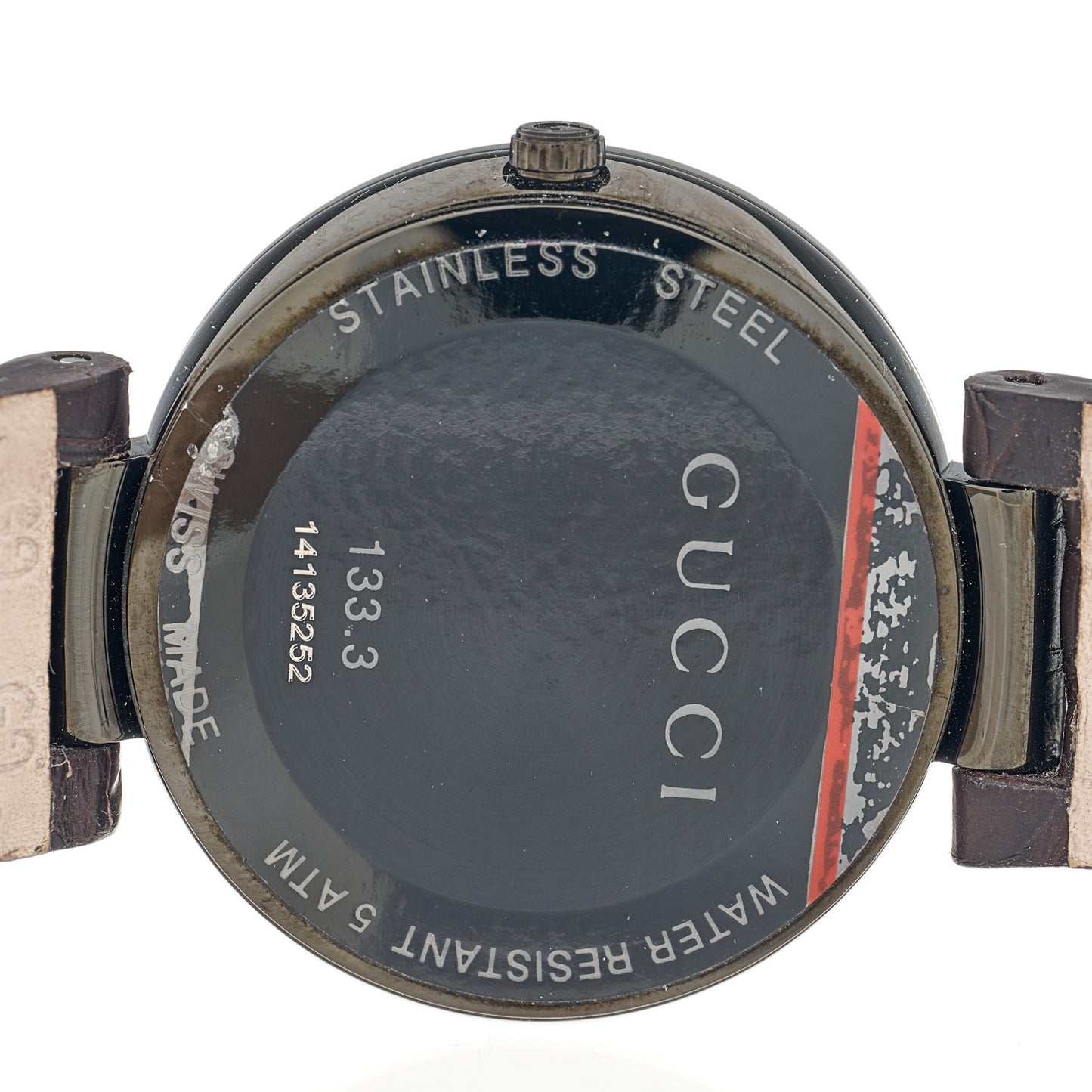 Stainless Steel Alligator 37mm Interlocking G Quartz Watch Brown