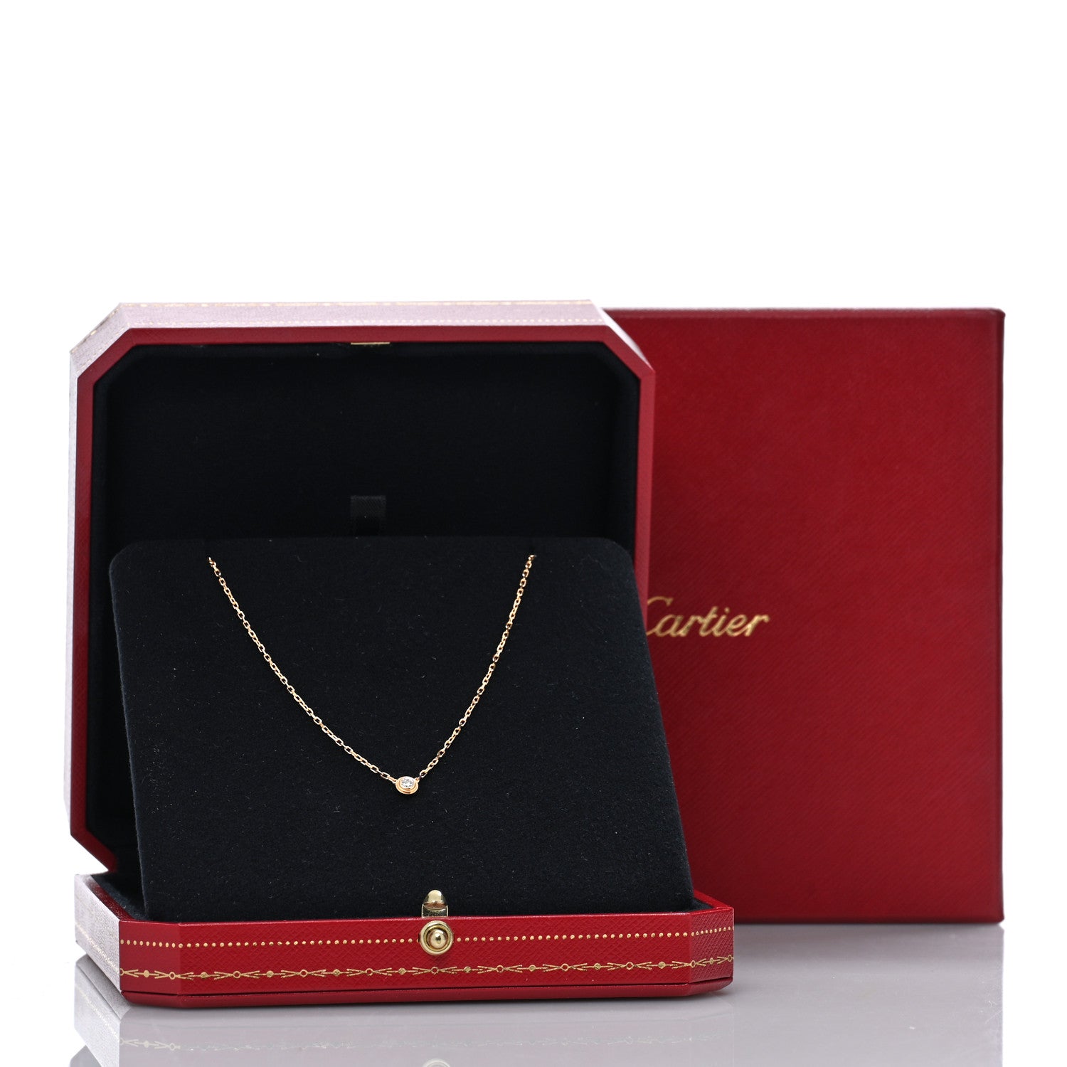 Cartier 18K Pink Gold Diamond SM D'Amour Pendant Necklace 5 of 5