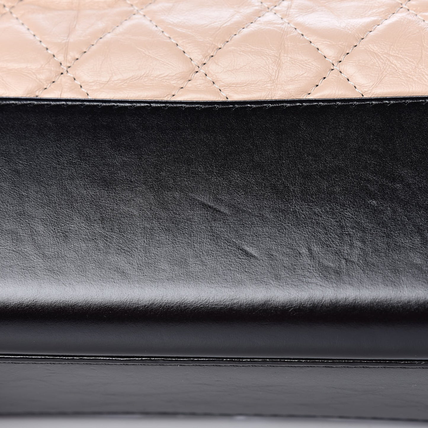 Aged Calfskin Quilted Medium Gabrielle Hobo Beige Black
