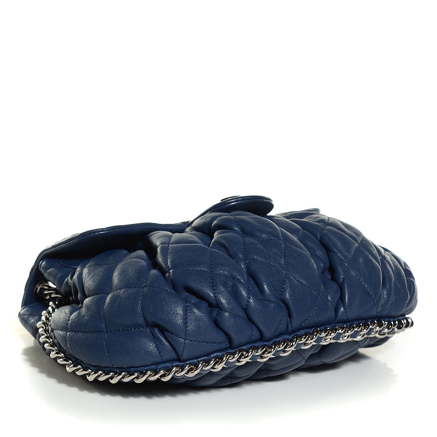 Chanel Washed Lambskin Medium Chain Around Messenger Navy Blue 4 of 8
