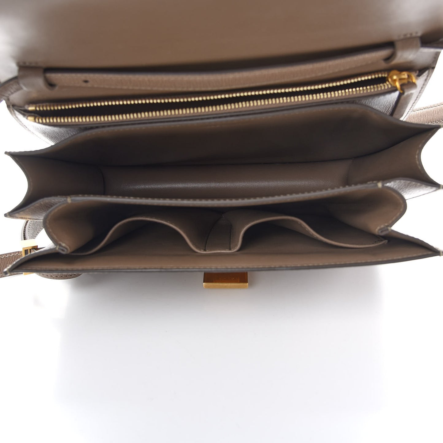 Liege Calfskin Medium Classic Box Flap Bag Taupe