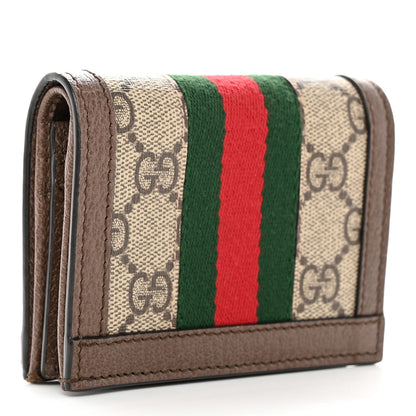 Gucci GG Supreme Monogram Web Ophidia Card Case Beige New Acero 3 of 9