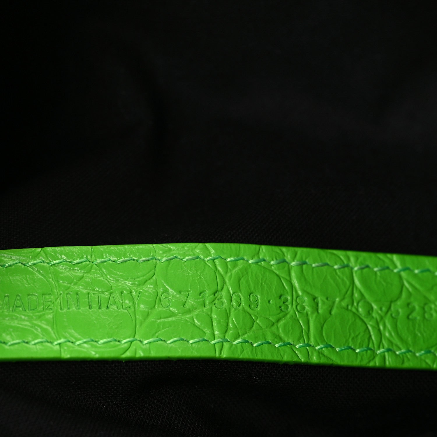 Balenciaga Extra Supple Calfskin Crocodile Embossed Le Cagole Shoulder Bag XS Acid Green 8 of 11