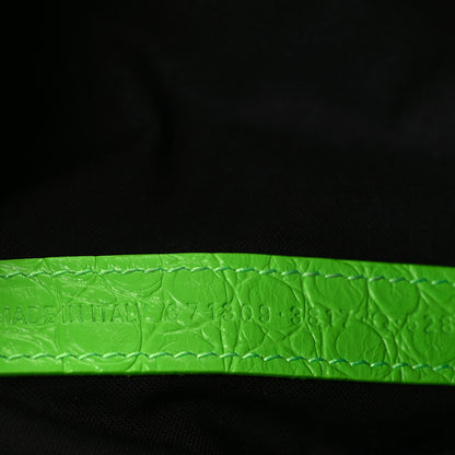 Balenciaga Extra Supple Calfskin Crocodile Embossed Le Cagole Shoulder Bag XS Acid Green 8 of 11