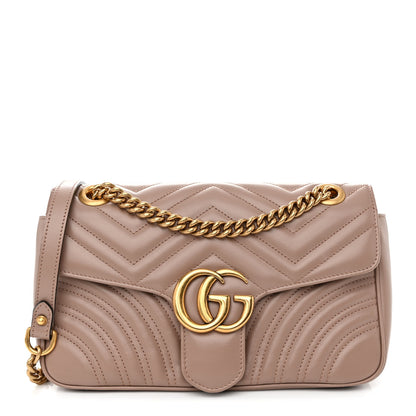 Gucci Calfskin Matelasse Small GG Marmont Shoulder Bag Porcelain Rose 1 of 10
