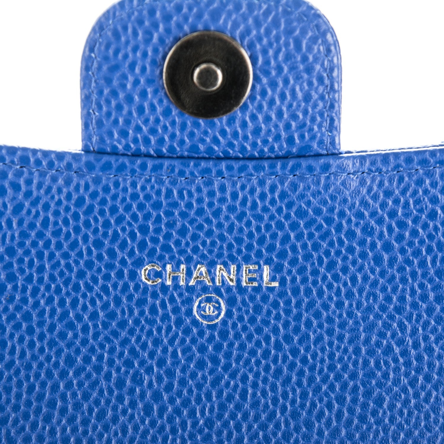 Chanel Caviar Quilted Wallet on Removable Chain Blue 7 of 9