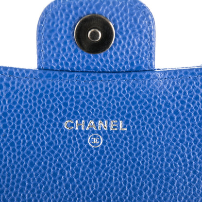 Chanel Caviar Quilted Wallet on Removable Chain Blue 7 of 9