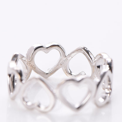 Tiffany 18K White Gold Diamond Hearts Eternity Band Ring 53 6.25 5 of 6