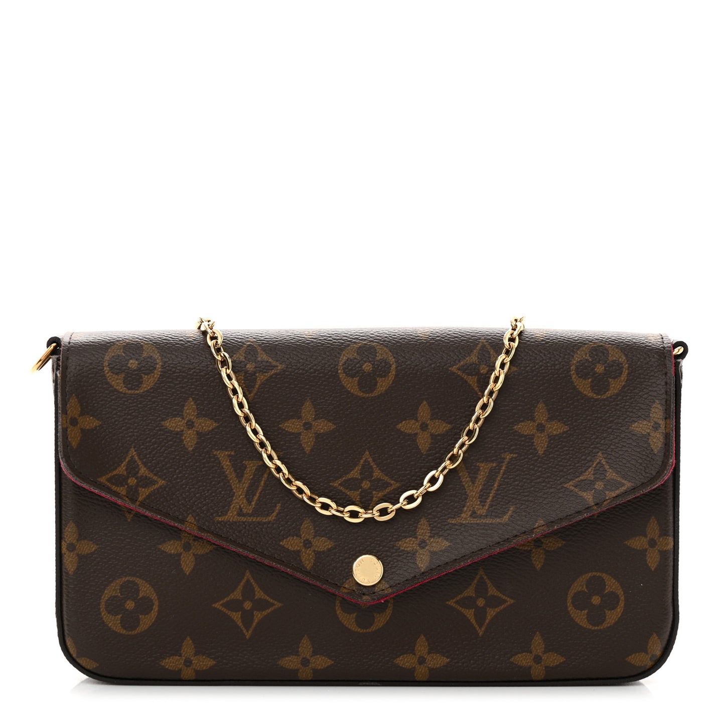 Monogram Pochette Felicie Chain Wallet Fuchsia