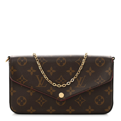 Louis Vuitton Monogram Pochette Felicie Chain Wallet Fuchsia 1 of 11