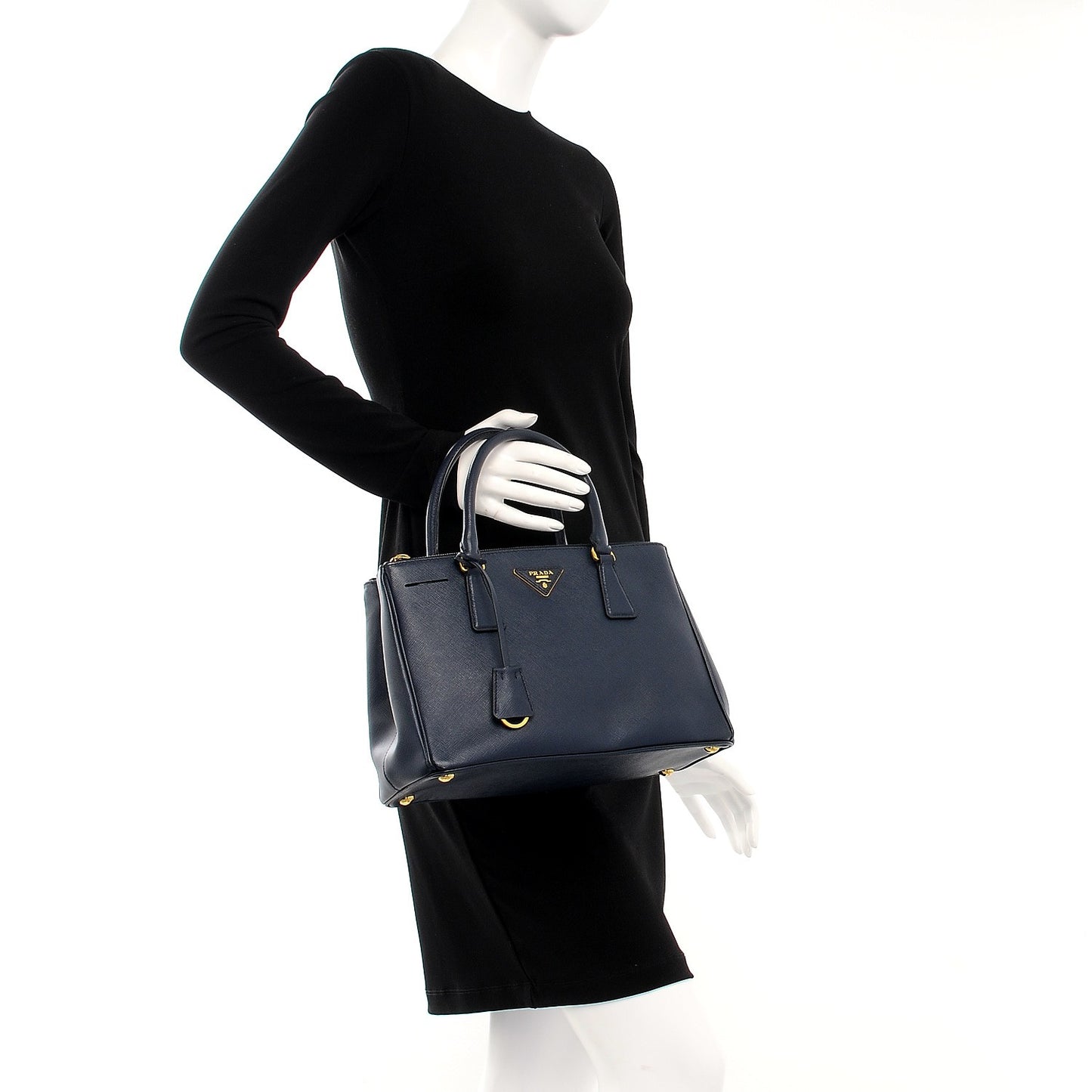 Saffiano Small Galleria Double Zip Tote Baltico