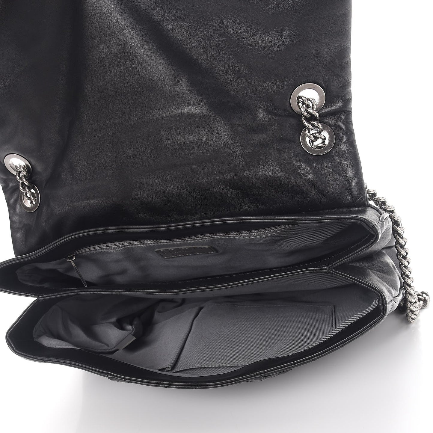 Calfskin Coco Pleats Flap Black