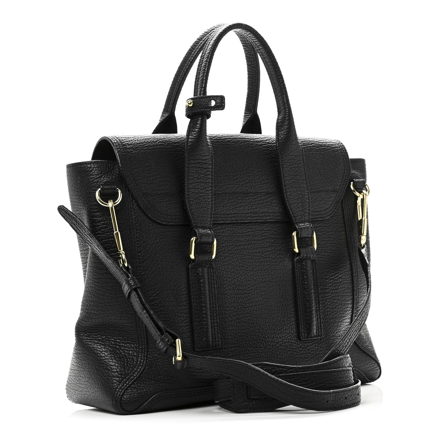 3.1 Phillip Lim Textured Calfskin Medium Pashli Satchel Black 3 of 9