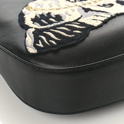 Gucci Calfskin Web Dog Embroidered Medium Dionysus Hobo Black 8 of 11