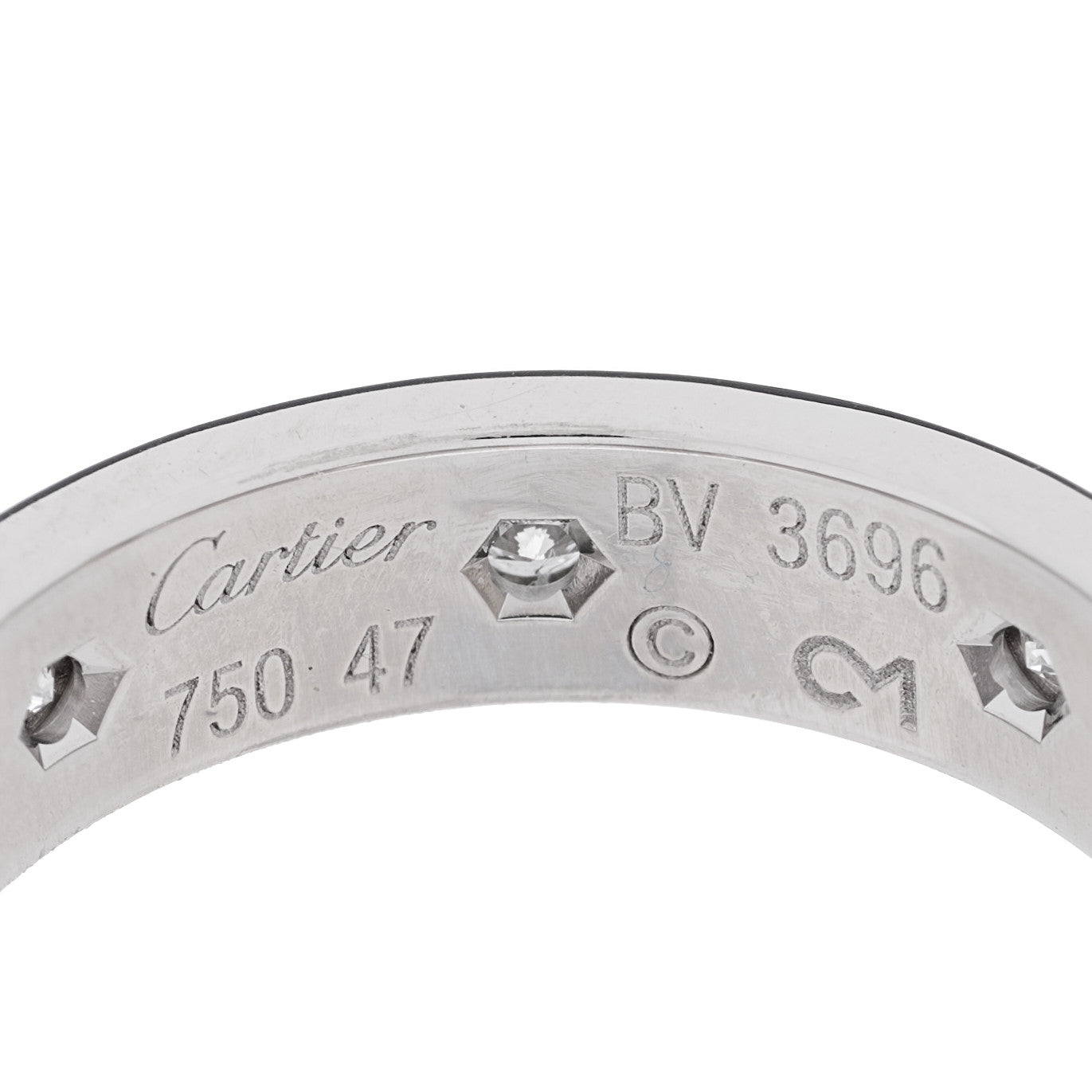 18K White Gold 8 Diamond 4mm Wedding Band LOVE Ring 47 4