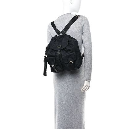 Prada Nylon Vela Saffiano Medium Backpack Black 2 of 11