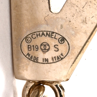Chanel Metal Cha-Nel Logo Drop Earrings Gold 5 of 5