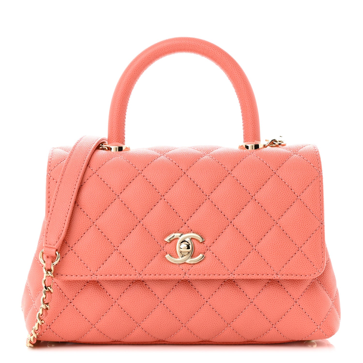 Chanel Caviar Quilted Mini Coco Handle Flap Coral 1 of 10