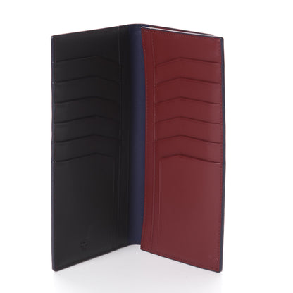 MCM Calfskin Bifold Long Wallet Pistol Blue 4 of 5