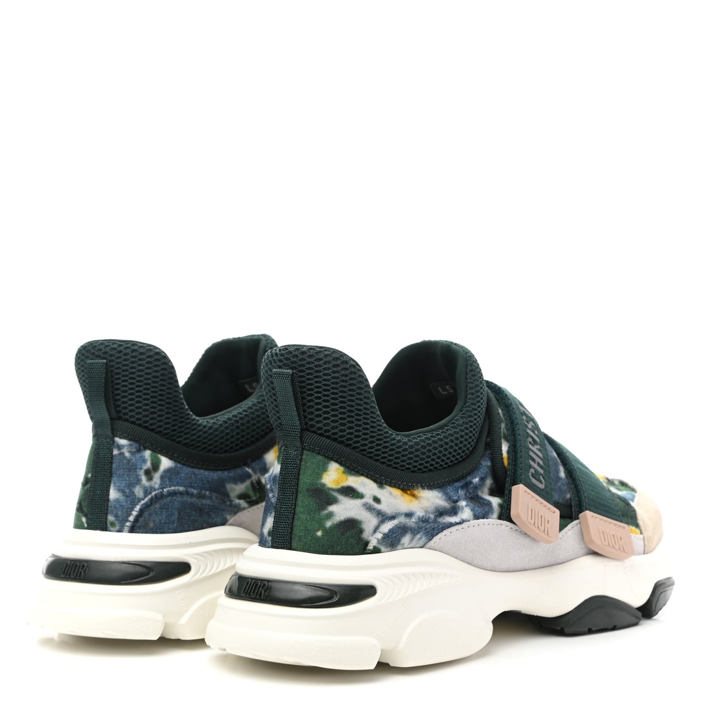 Technical Fabric Camouflage Tie and Dior Womens D-Wander Sneakers 37.5 Cypress Green