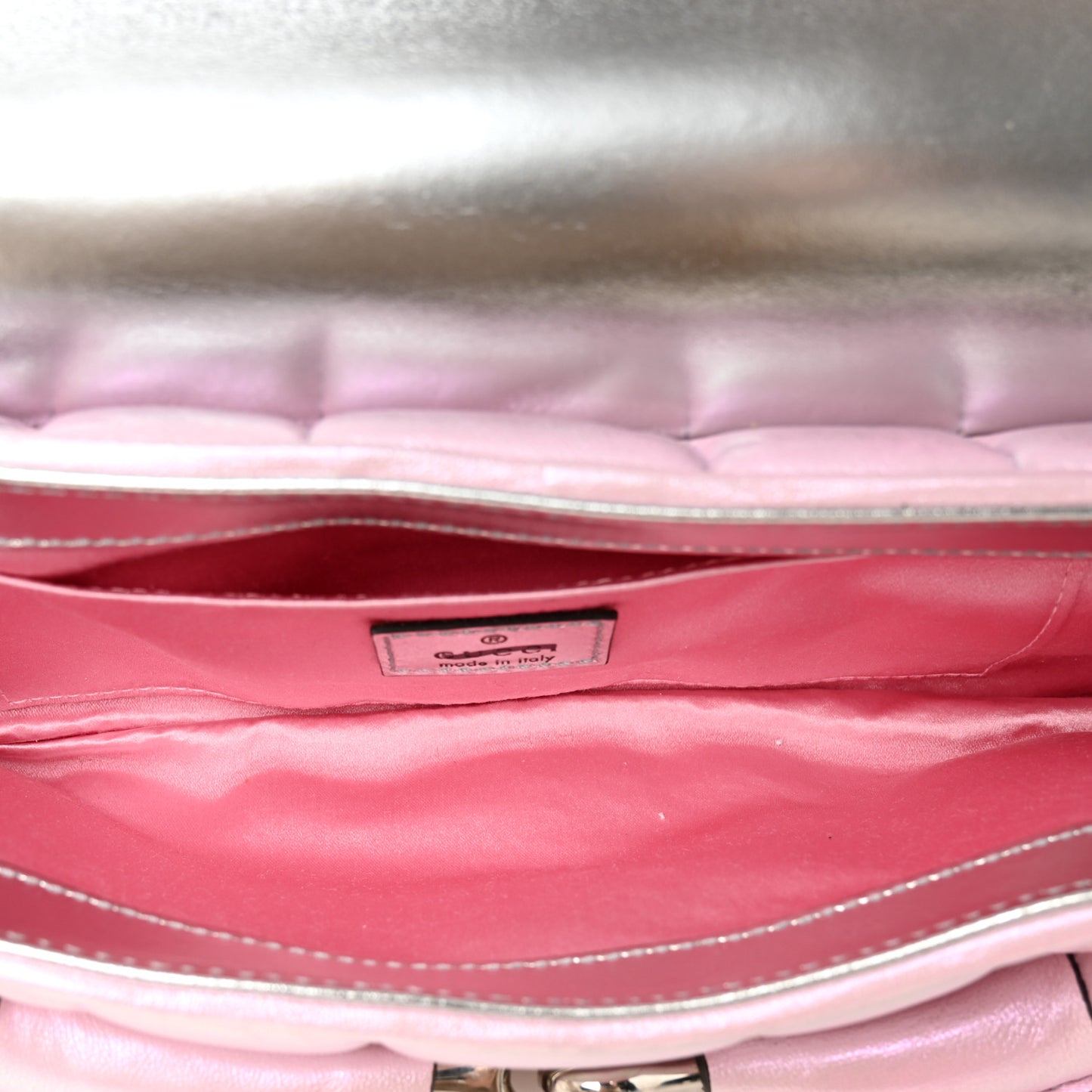 Iridescent Nappa Vertical Matelasse Medium Maxi Horsebit Chain Shoulder Bag Escape Pink