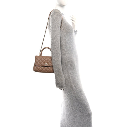 Chanel Caviar Quilted Mini Coco Handle Flap Beige 2 of 11
