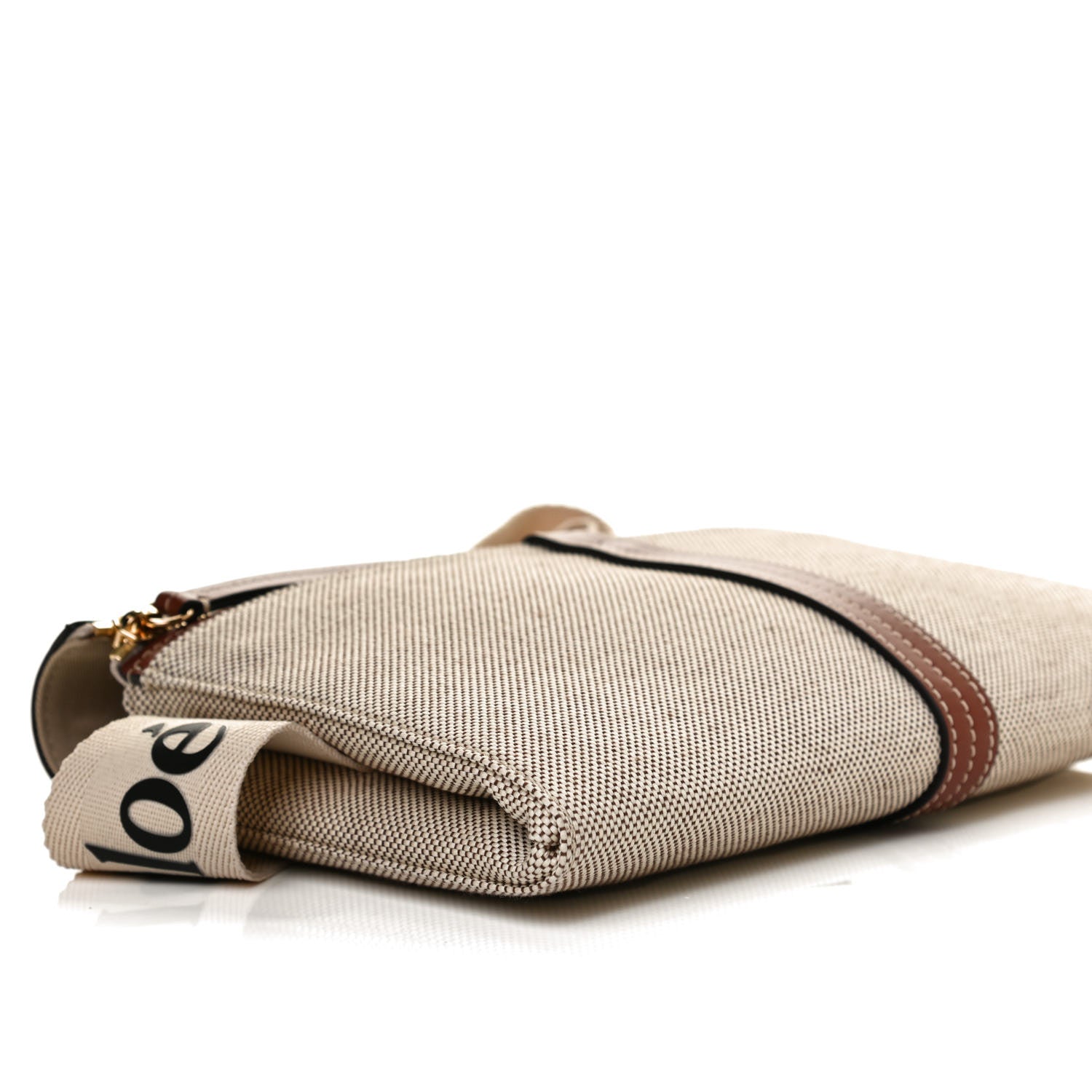 Chloe Cotton Calfskin Woody Belt Bag Beige Brown 9 of 11