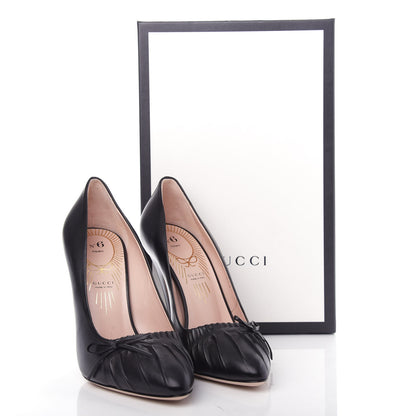 Gucci Nappa Bow High Heel Pumps 38 Black 11 of 11
