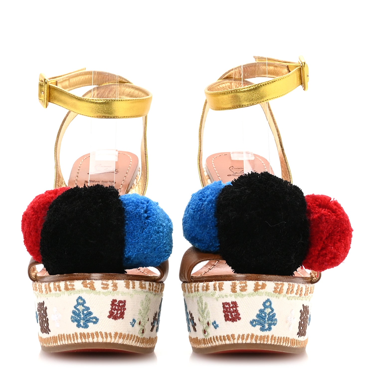 Christian Louboutin Denim Embroidered Cycladissimo 120 Wedge