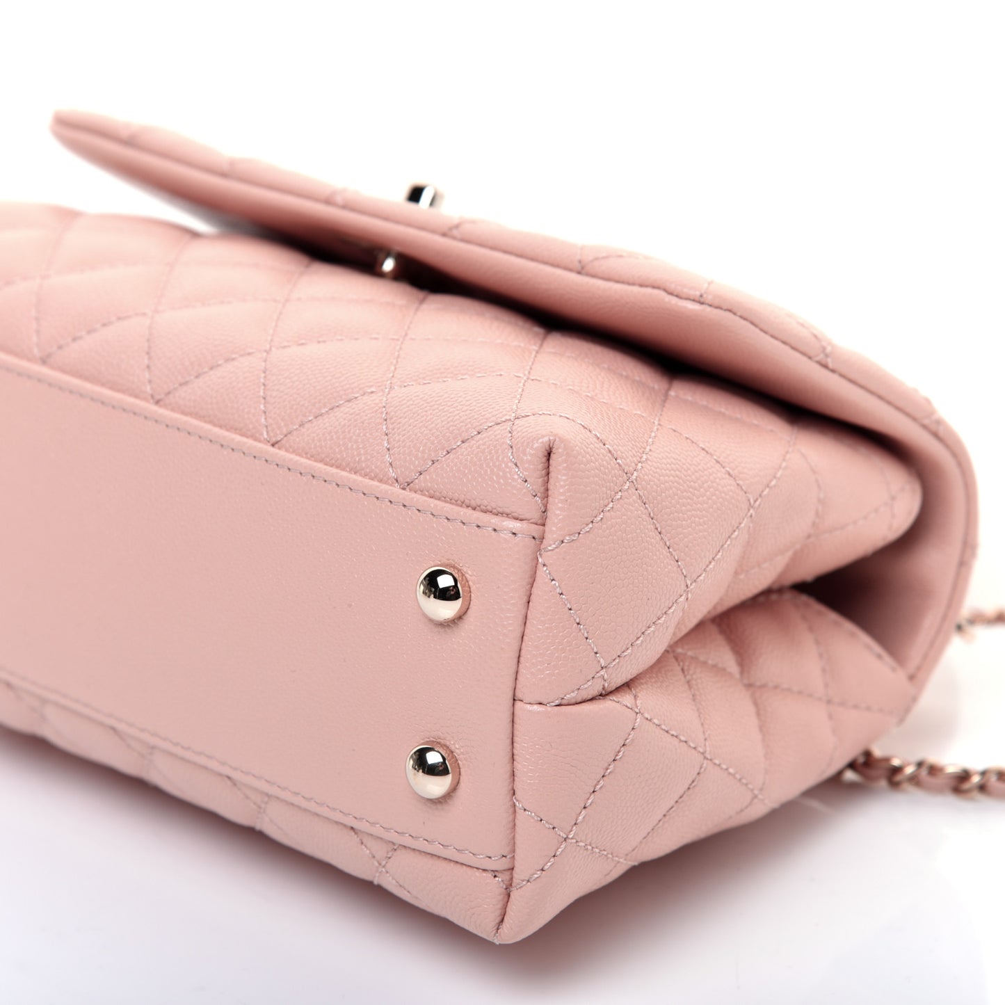 Caviar Quilted Mini Coco Handle Flap Light Pink
