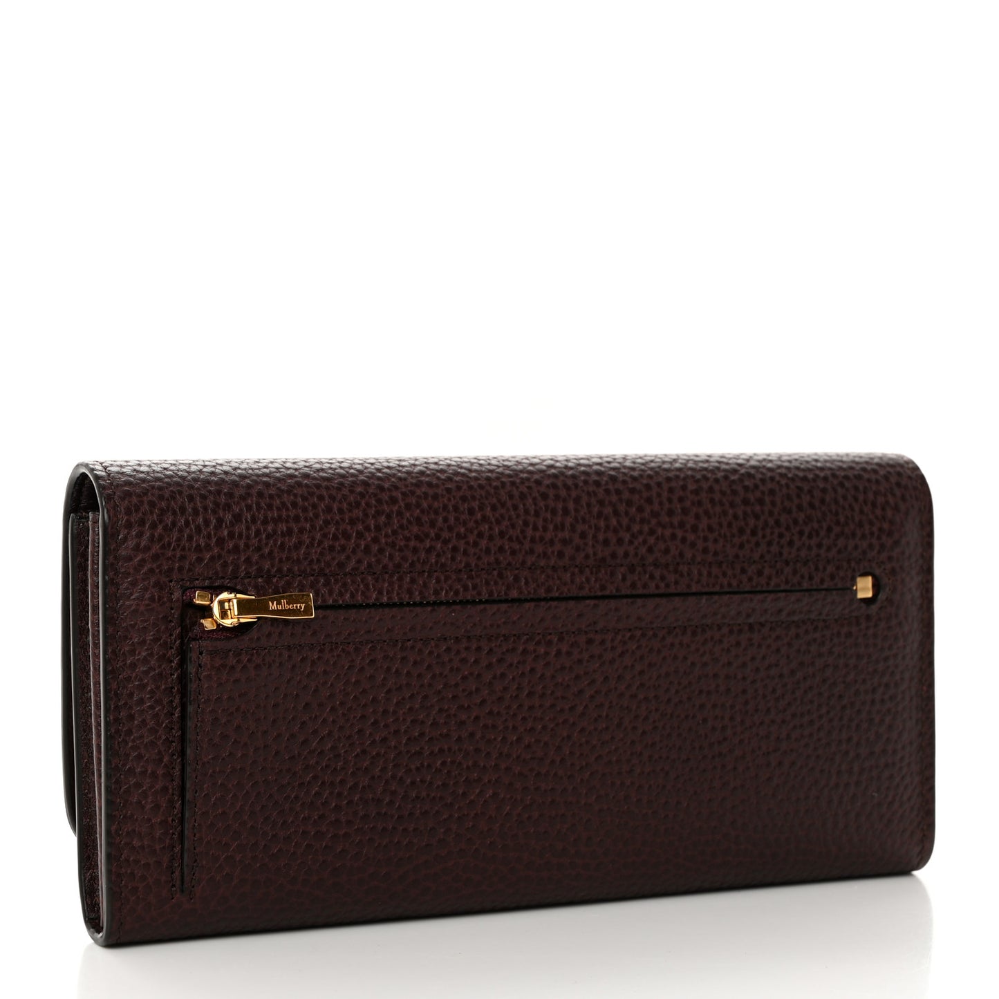 Natural Grain Calfskin Continental Wallet Oxblood