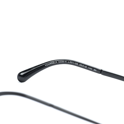 Chanel Acetate Butterfly Winter Pearl Sunglasses 5339-H Black 5 of 7