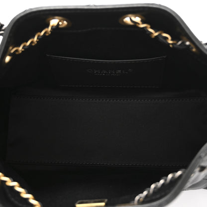 Chanel Shiny Crumpled Quilted Mini Chanel 25 Handbag Black 5 of 11