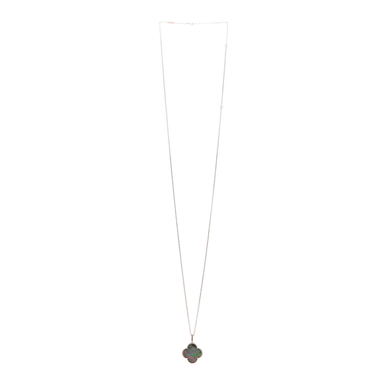 Van Cleef & Arpels 18K Rose Gold Gray Mother of Pearl Magic Alhambra Long Necklace 3 of 5