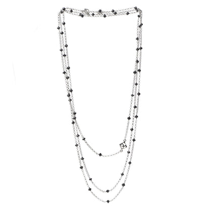 David Yurman Sterling Silver Black Onyx Station Chain Necklace 1 of 2