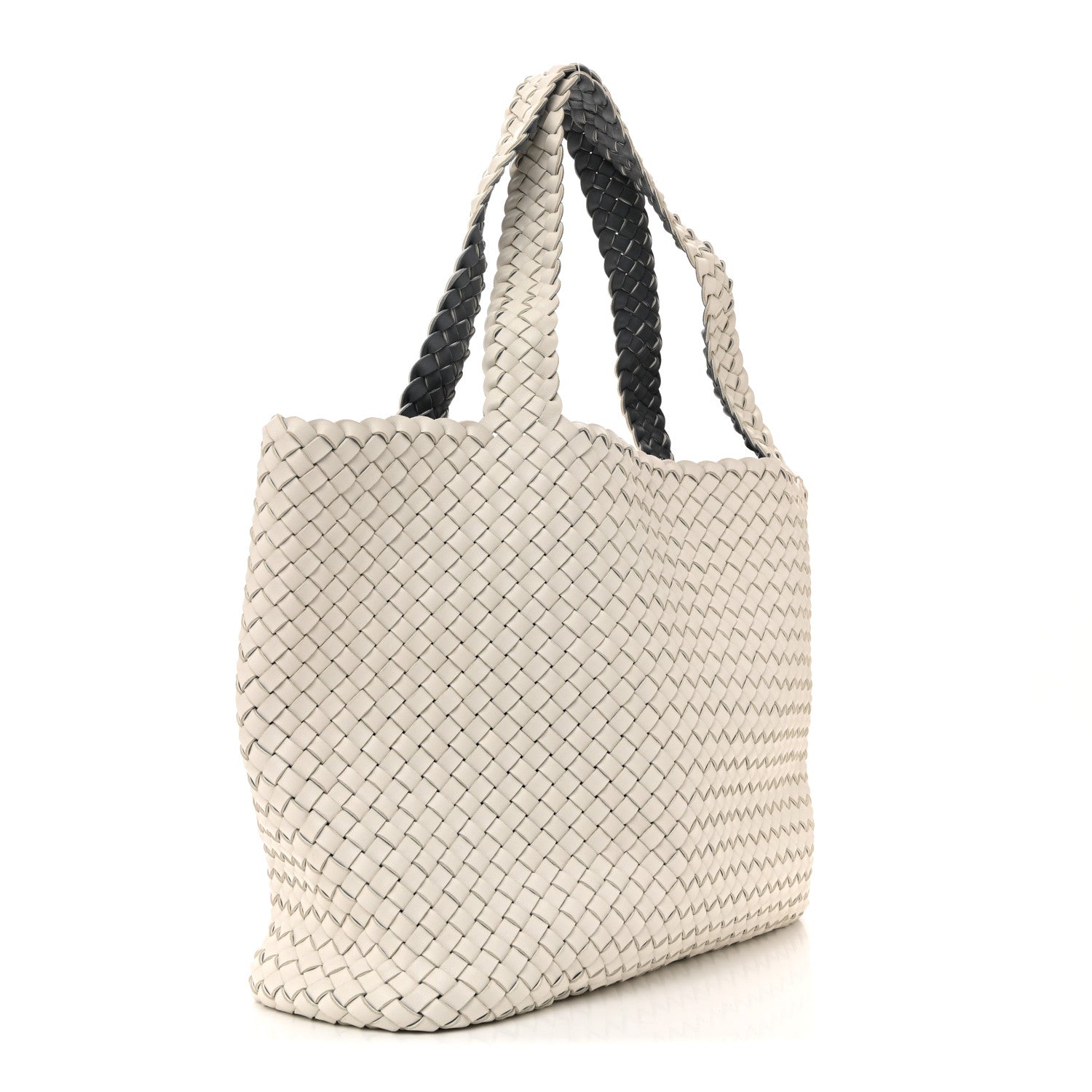 Bottega Veneta Nappa Intrecciato Bicolor Tote Bag Thunder White Silver 4 of 12