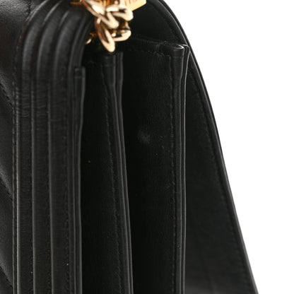 Chanel Calfskin Chrevron Quilted North South Boy Flap Black 14 of 14