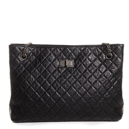 Chanel Aged Calfskin Quilted Reissue 2.55 Tote Black 1 of 8