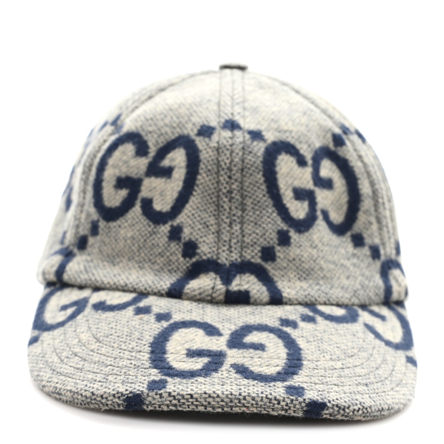 Gucci Wool Monogram Jumbo GG Antonio Baseball Hat M Grey 1816380