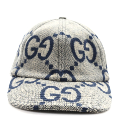 Gucci Wool Monogram Jumbo GG Antonio Baseball Hat M Grey 3 of 10