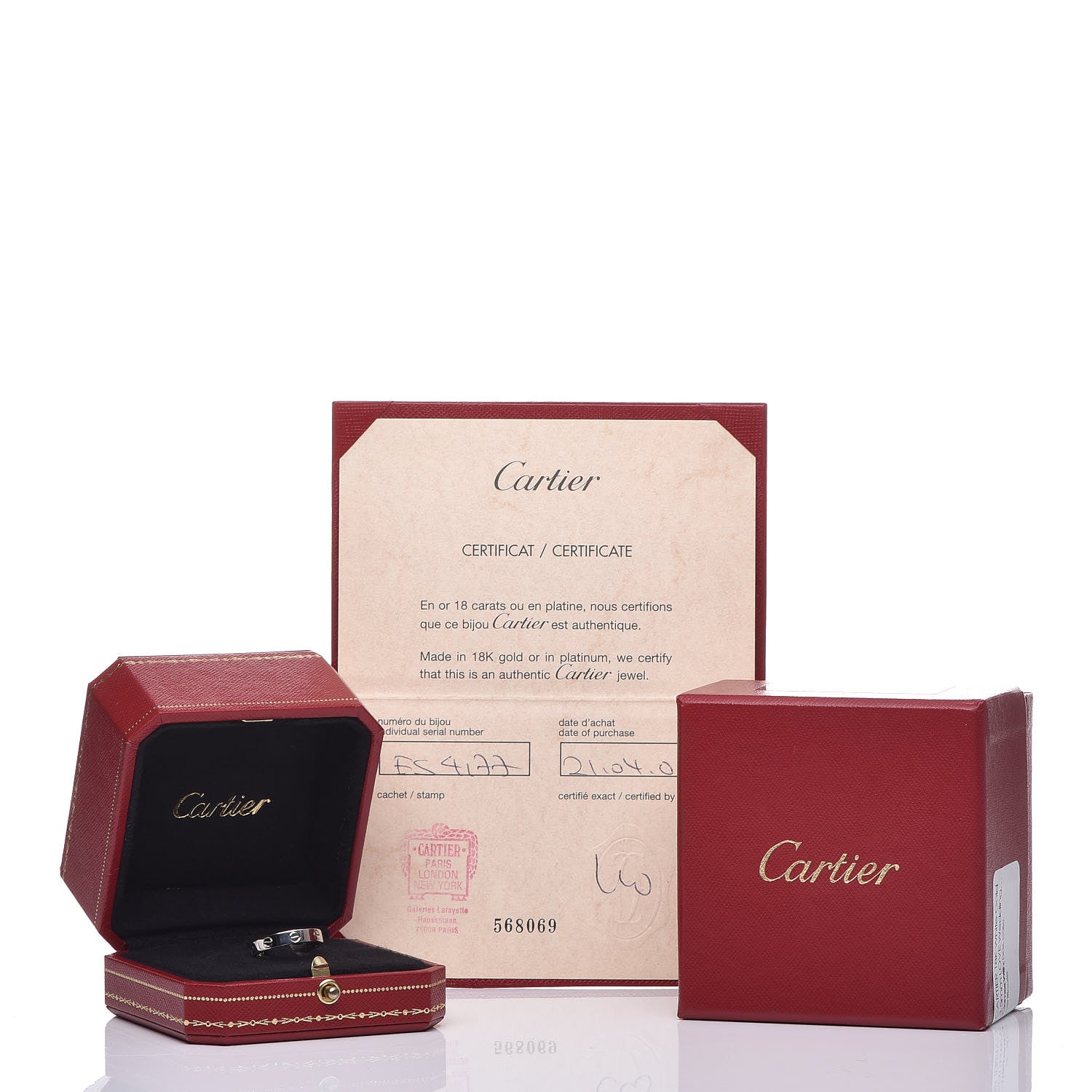 Cartier 18K White Gold 3.5mm LOVE Wedding Band Ring 53 6.25 8 of 8