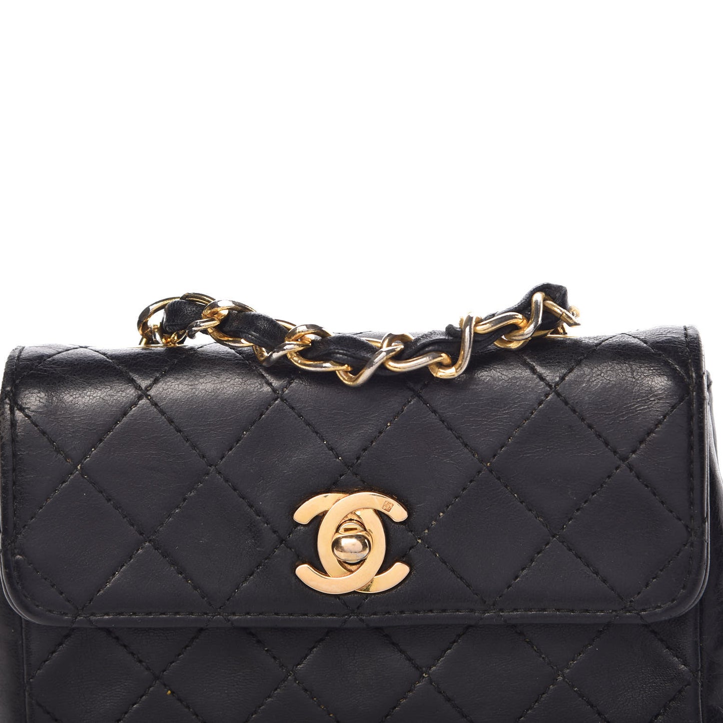 Lambskin Quilted Mini Flap Black