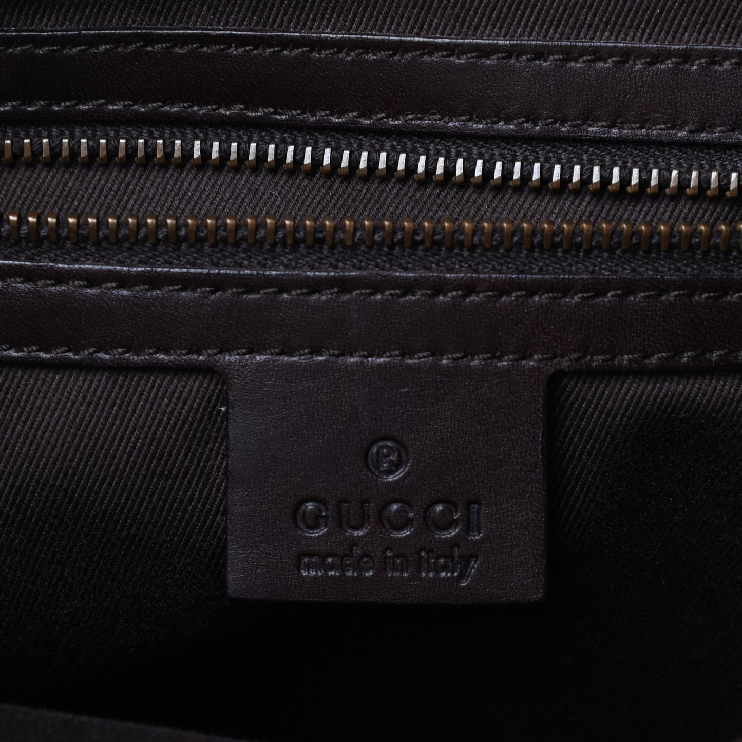 Monogram Woven Handle Tote Brown
