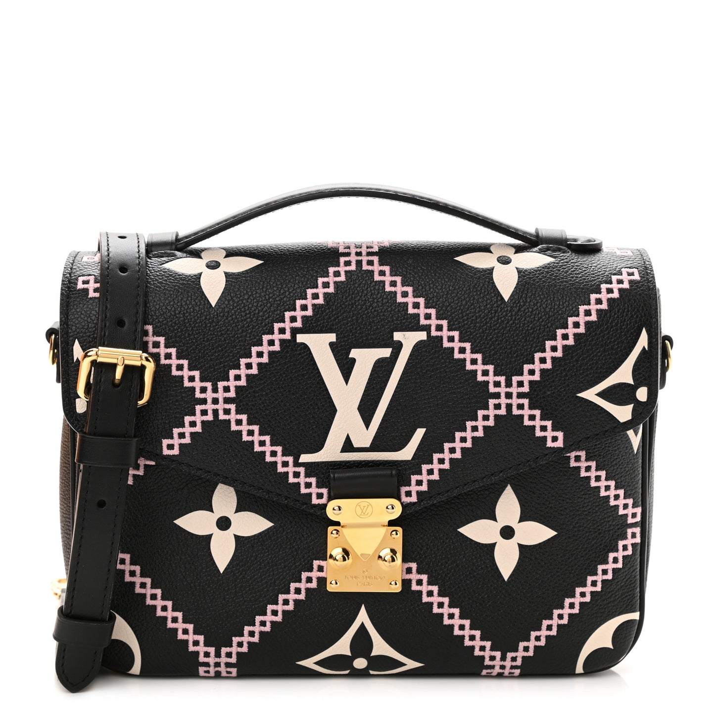 Empreinte Monogram Giant Broderies Pochette Metis Black
