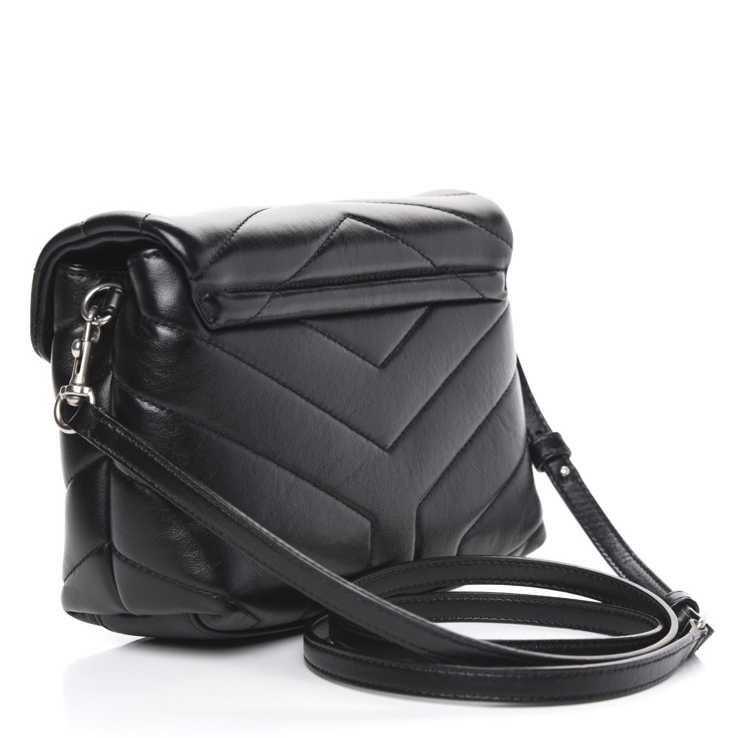 Saint Laurent Calfskin Y Quilted Monogram Toy Loulou Crossbody Bag Black 3 of 10