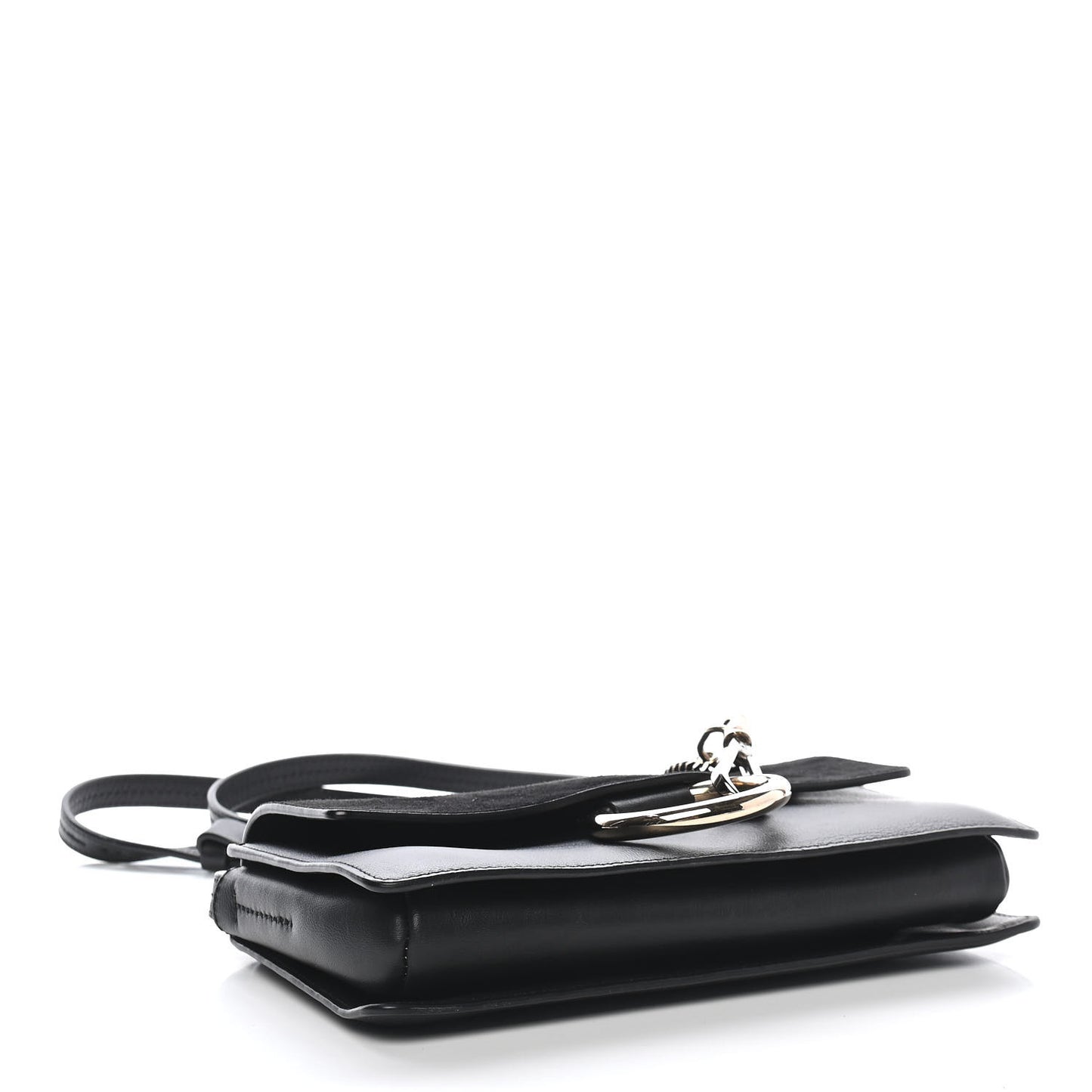 Suede Calfskin Small Faye Shoulder Bag Black
